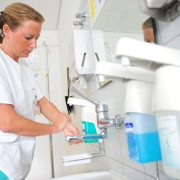 doctor washing hands in hospital